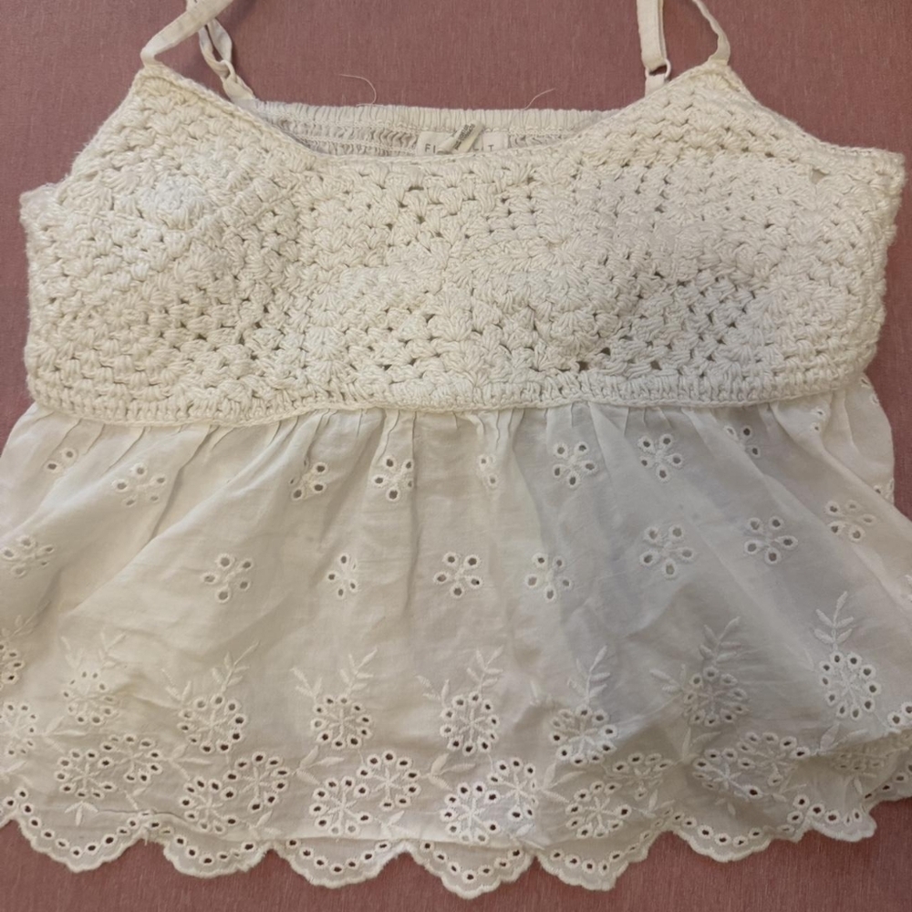Full Tilt Cream Crochet Top